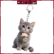 STA Cute Cartoon Judo Kittens Pendant Keychain Unique Dressed Cats 2D Flat Acrylic