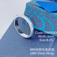 999Silver Ring/3mm (Plain)Cincin perak 999