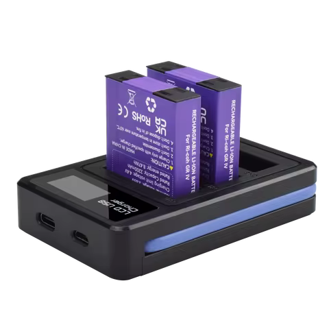2200mAh for DB-120 Battery for Ricoh GR IV GRIV GR4 BJ-12 DB 120 Camera Battery with LCD USB 3-Slots