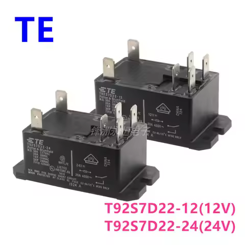 New Original TE Relay T92S7D22-12 T92S7D22-24 12VDC 24VDC 30A 250VAC 6PIN 12V 24V Power Relay