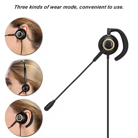 H1000-RJ9 Crystal Head Noise Cancelling Call Center Headset Comfortable Telephone Headphone Headset 