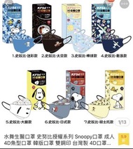 Snoopy 水舞生醫口罩 史努比授權系列 Snoopy口罩 成人4D魚型口罩 韓版口罩 雙鋼印 台灣製 4D口罩