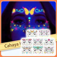 Glow in Dark Face Stickers - 8pcs Set for Parties & Nightclub Events