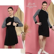 Giselle Gs 121 Black Gray Stripe Busui Dress By Justmom