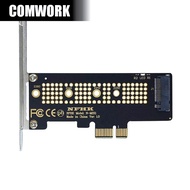 การ์ดแปลง PCIe X1 to M.2 NVMe Gen3 3.0 ADAPTER M2 SSD HARDDISK ฮาร์ดดิสก์ M KEY COMWORK