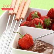 Fondue Forks, Cheese Fondue Sticks with Wooden Handle Heat Resistant for Chocolate Fountain Roast Marshmallows