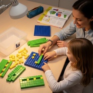 Educational Base Ten Blocks Set Hands-On Learning Math Cubes Set Number Recognition for Children, Cl
