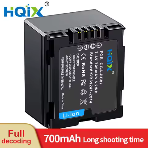 HQIX For Panasonic VDR-M53 M55 M70 M75 M50 VM95 NV-GS188 GS200 GS158 GS17 GS21 GS22 Camera CGA-DU07 