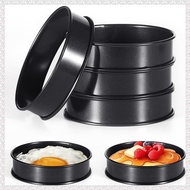 (PTJF) 6Pcs Crumpet Rings 4 Inch Double Rolled Stainless Steel Round Cake Tart Cookie Egg Burger Rin