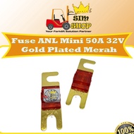 MERAH ANL Mini 50A 32V Fuse ANL Mini 50A 32V Gold Plated Red Fuse/