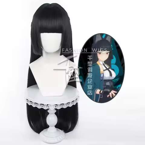 Hoshimi Miyabi Cosplay Wig Game Zenless Zone Zero Long Black Heat Resistant Synthetic Hair Anime Par
