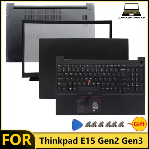For ThinkPad E15 Gen2 E15 Gen3 Replacement Parts - LCD Cover, Bezel, Palmrest, Bottom Case & Keyboar