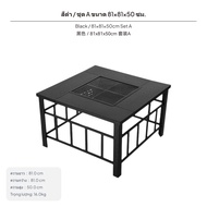 โต๊ะบาร์บีคิว 2-in-1 อเนกประสงค์ โต๊ะย่างถ่านอเนกประสงค์ เตาให้ความร้อนกลางแจ้ง ผลิตจากโลหะผสมสังกะส