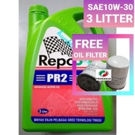 REPCO SAE10W-30 3LITTER ENGINE OIL FREE PERODUA OIL FILTER