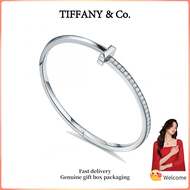 (New) Womens Fashion bracelet S925 sterling silver T series T1 narrow hinged bracelet with diamonds