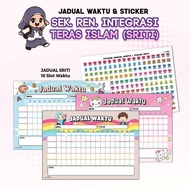 SRITI Time Table (16 Times) Reusable, A4 Size Glossy Waterproof Sticker Subwoofer Timetable