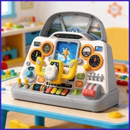 Airplane Controller Toy Realistic Cockpit Game Light and Sound Pretend Play Kids Airplane Toy for Ki