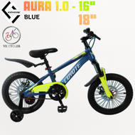 COYOTE AURA 1.0 16” 18"Kids MTB Bike Single Speed Hi-Ten Steel Disc Brake