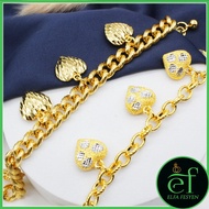 Gelang Tangan Emas Korea Berjuntai Love Besar (EB785)(EB786)