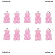 ❤TOP❤ 10PcsSet Gummy Bear Candy Charms Necklace Pendants DIY Earrings Jewelry