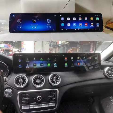 Dual Screen For Mercedes Benz A Class CLA GLA W176 C117 X156 W463 W246 Android Auto Car GPS Multimed
