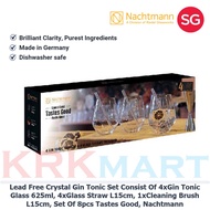 Nachtmann Tastes Good Lead Free Crystal Gin Tonic Set Consist Of 4 x Gin Tonic Glass, 4 x Glass Stra