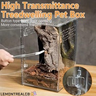 LEMONTREALCB 1Pcs Reptile Feeding Box, High Transparent Acrylic Ecological Desert Landscaping Box,  