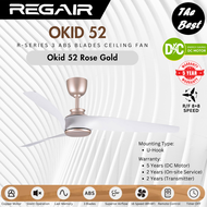 REGAIR OKID 52 / OKID 52 LED 52 INCHES DC MOTOR 3 BLADES 8R+8F SPEEDS 3C LED REMOTE CONTROL CEILING 