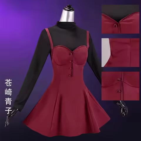 Anime Game Mahoyo Aozaki Aoko Cosplay Costume Full Set Roleplay Maid Dress Halloween Party Carnival 