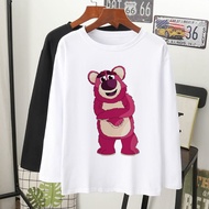 mybhaju pink lotso bear baju t-shirt muslimah labuh 100%premium cotton lengan panjang perempuan women long sleeve wanita