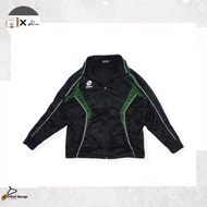Windbreaker Running Track Jacket Lotto Big Logo Black Green White