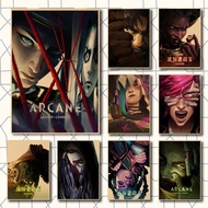 ARCANE Posters Anime Posters Retro Kraft Paper Poster Painting Wall Pictures for Living Room Home Ba