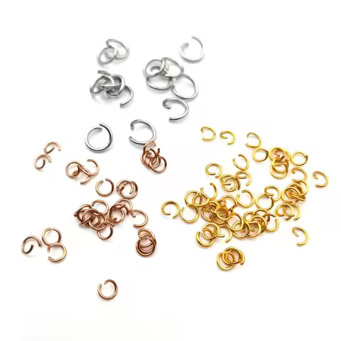 100pcs Stainless Steel Gold Rose Gold Steel Tone Open Jump Ring 4/5/6/7/8mm Split Ring Connector for