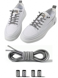 1 Pair Of 100cm/39.4-Inch Elastic Shoelaces, 5mm Semi-Circular Elastic Shoelaces, Suitable For All A