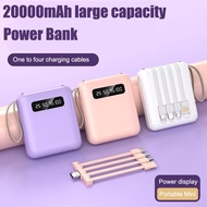 SG Local Stock Macaron Cute Design 20000mAh Mini Power Bank Detachable Cable PowerBank Fast Charging