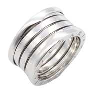 【二手】寶格麗BVLGARI B-zero1 四環戒指 346594 K18WG（白K金）B-zero1 四環戒指 男女通用 二手 A