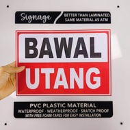 SIGNAGE - BAWAL UTANG - RED - PVC PLASTIC MATERIAL SIGNAGE