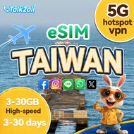 Taiwan eSIM | 3HK Network | Total Data Allowance 3-30 Days | 4G/5G High-Speed ​​| Instant QR Code Se