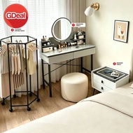 GDeal Modern Bedroom Furniture Set | Dressing Table + Bedside Table + Clothes Drying Rack | Nordic S