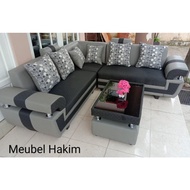 Bebas Ongkir Mebel Hakim Sofa L Minimalis Abu Monochrom Martapura Banjarbaru Banjarmasin Free Ongkir