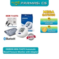 OMRON HEM-7142T2 Automatic Blood Pressure Monitor with Adapter [ 5 Year Warranty, Bluetooth ]
