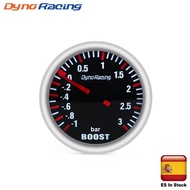 Dynoracing 2''52MM 3 BAR Boost Turbo Gauge Mechanical White Led Boost Gauge Smoke lens Boost Sensor 