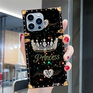 Casing Vivo V60 Lite 5G V50 V40 V30 V30e V29 V29e V27 V27e V25 V23 V23e V21 V20 Luxury Princess Crow