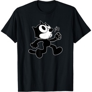 Felix Cartoon Whistling And Walking Music Notes Felix Tee T-Shirt