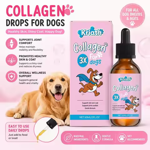1/3/5-Piece Dog Collagen Drops Gentle Formula for Coat & Skin Care Main Dietary Supplement Dog Clean