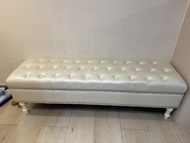 白色歐式儲物梳化凳 ,床尾凳 150x40x45