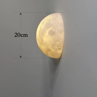Nửa Mặt Trăng Đèn Tường Sáng Tạo Flush Mount Đèn Trần Cố Định Nghệ Thuật Deco Độc Đáo 3D In Đèn Mặt
