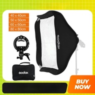 Godox 40cm 50cm 60cm 80cm Ajustable Speedlight Flash Softbox + S type Bracket Bowens Mount Kit for S