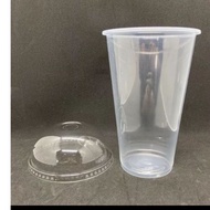EC 32oz Disposable Plastic Cup With Dom Lid (50Pcs) | Cawan Plastik & penutup Cawan | Drinking Cup |