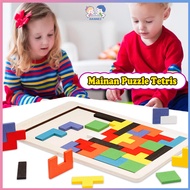 Hannei Tetris Puzzle Toy for Children Tetris Wooden Puzzle Block Toy Geometric Shape